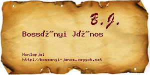 Bossányi János névjegykártya