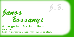 janos bossanyi business card