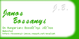 janos bossanyi business card